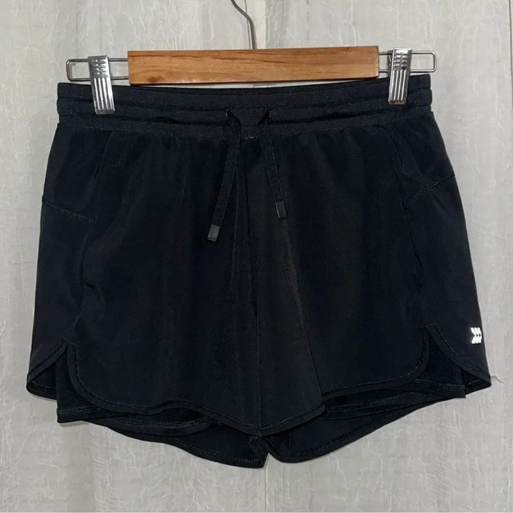 all in motion x Target 14-16 Black Athletic Shorts with built in bike shorts